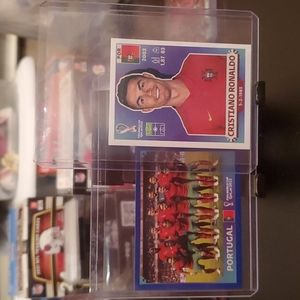 2022 FIFA WORLD CUP QATAR STICKER RONALDO BASE AND PORTUGAL TEAM BLUE PARALLEL.